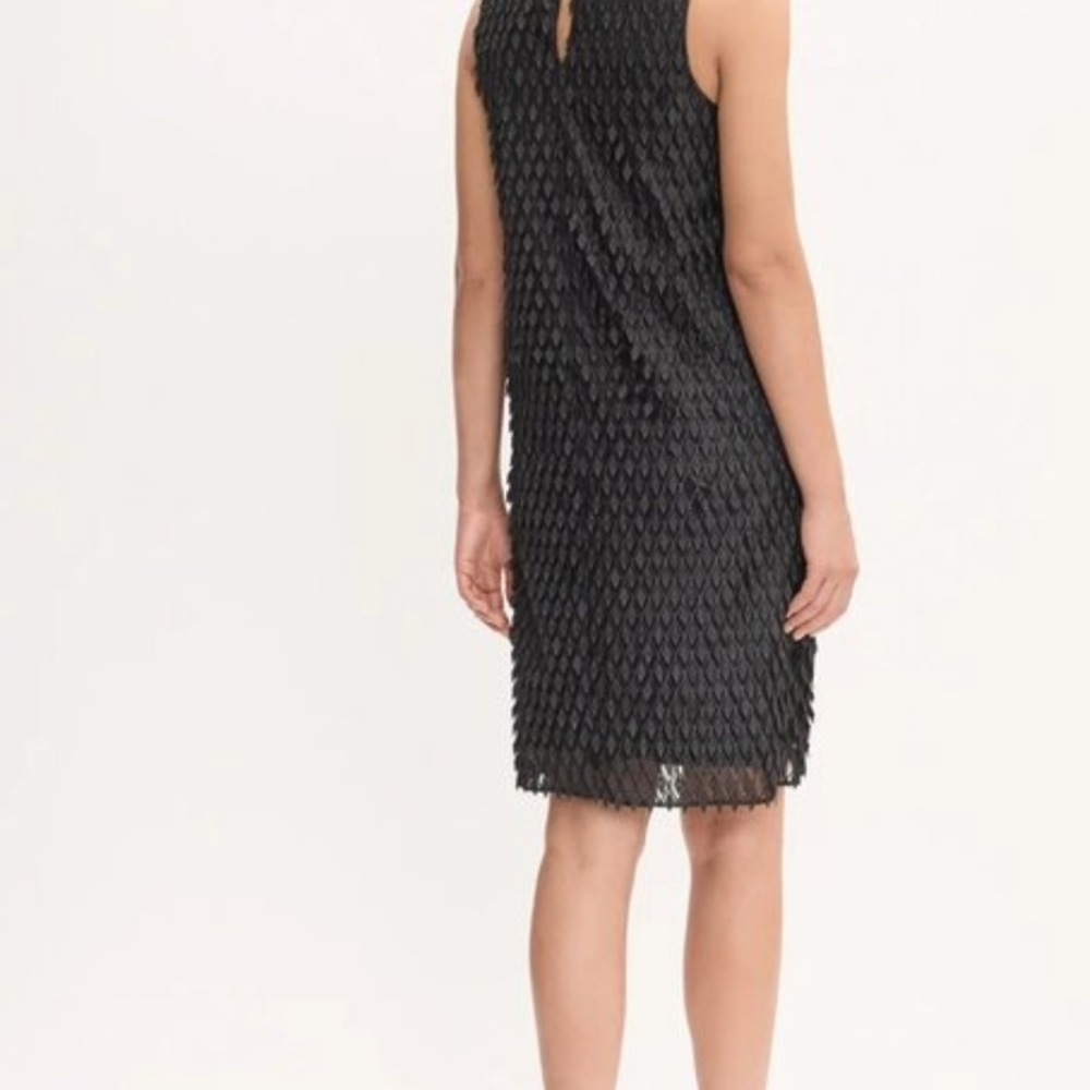 Chic Black Textured Backless Dress